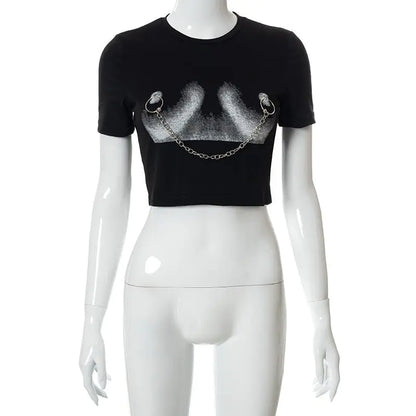 Daring Chain Cropped Tee