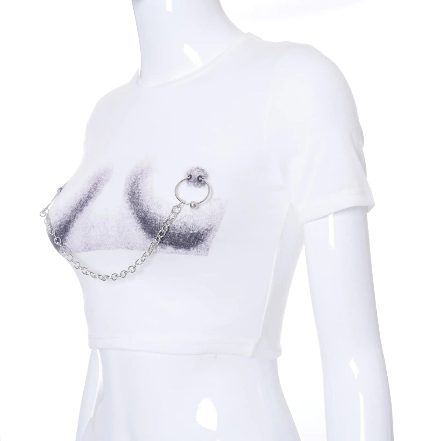 Daring Chain Cropped Tee