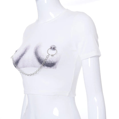 Daring Chain Cropped Tee