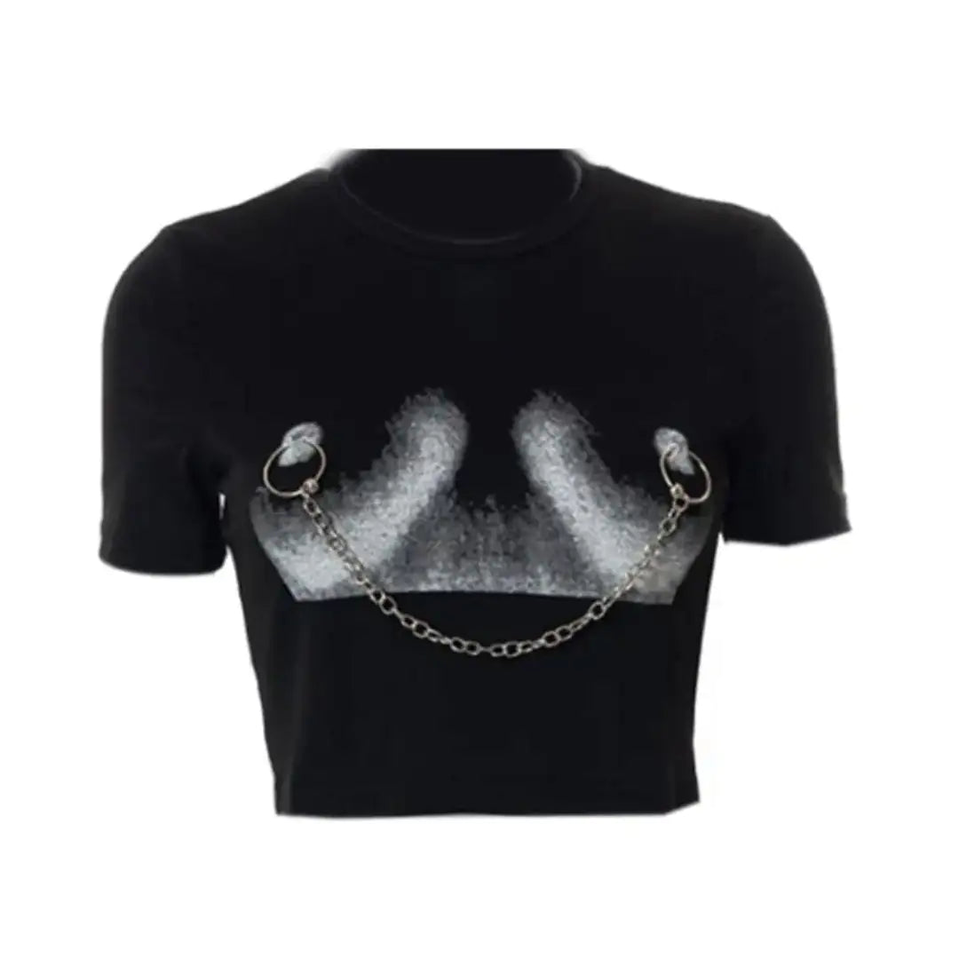 Daring Chain Cropped Tee