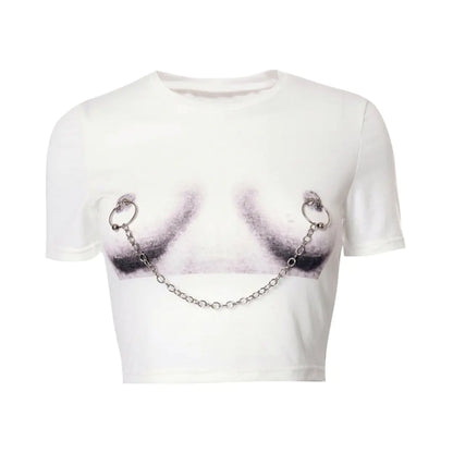 Daring Chain Cropped Tee