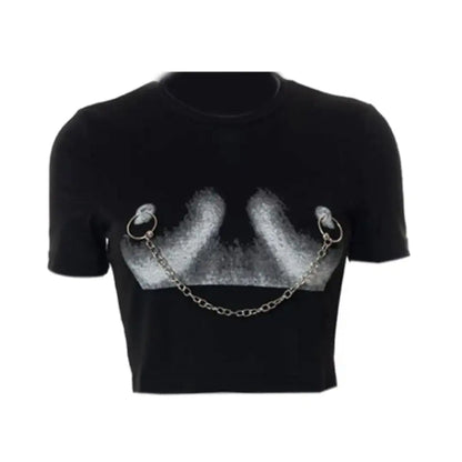 Daring Chain Cropped Tee